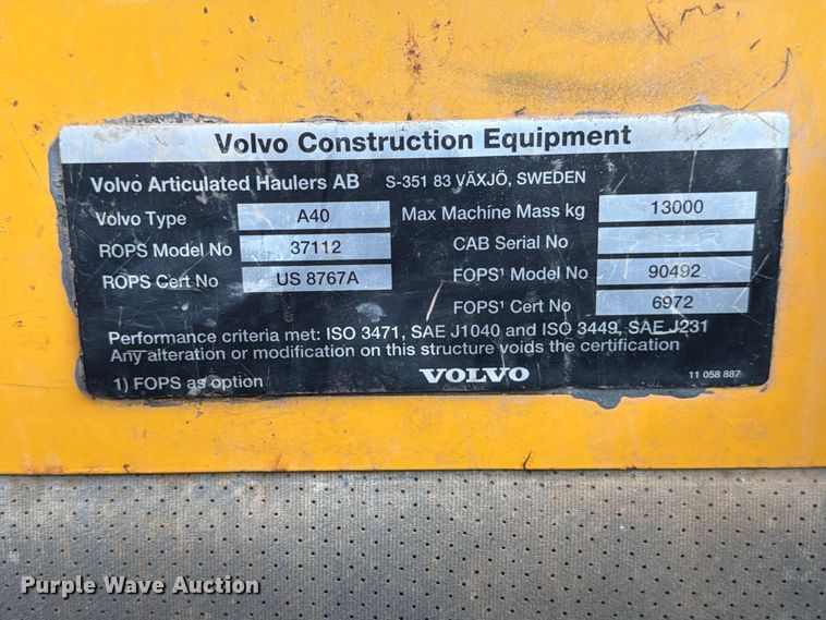 image for item ED5361 1998 Volvo A40 articulated haul truck