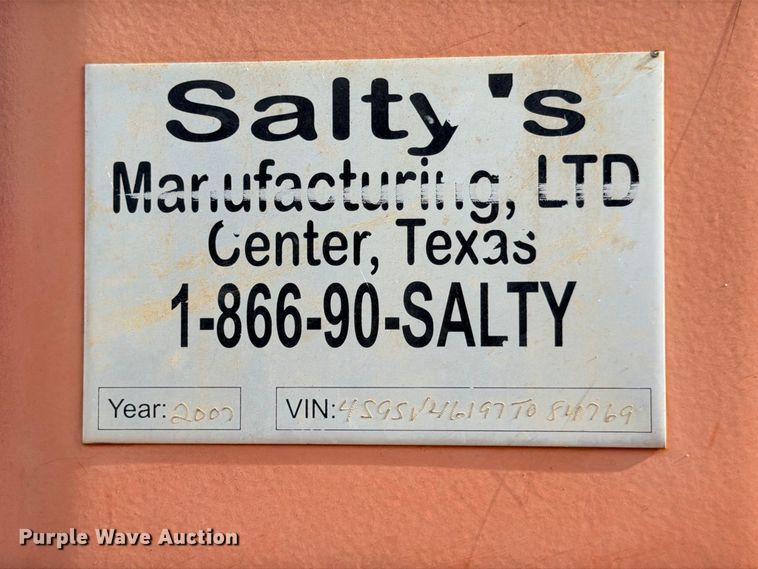 image for item ED5422 2007 Salty's Manufacturing frac tank trailer