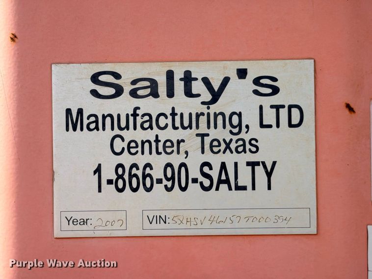 image for item ED5426 2007 Salty's Manufacturing frac tank trailer
