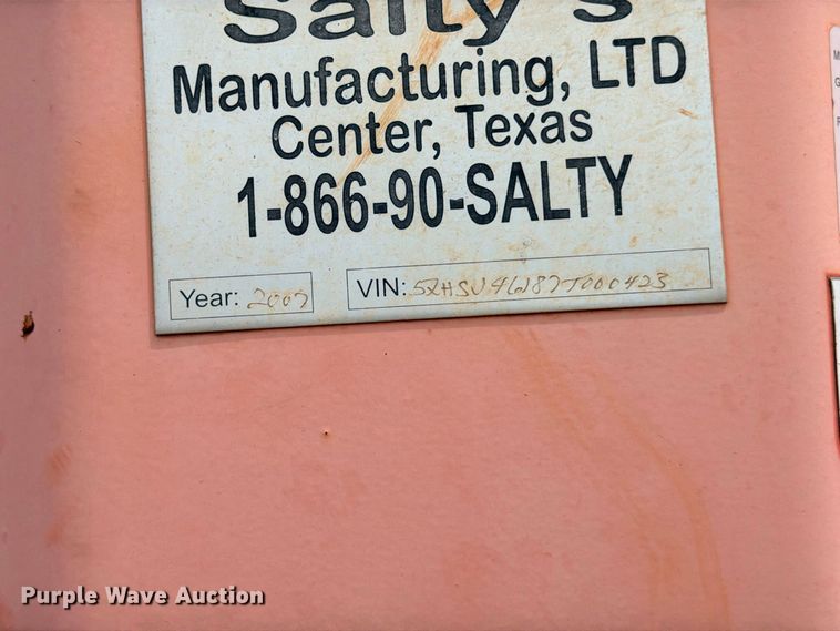 image for item ED5431 2007 Salty's Manufacturing frac tank trailer