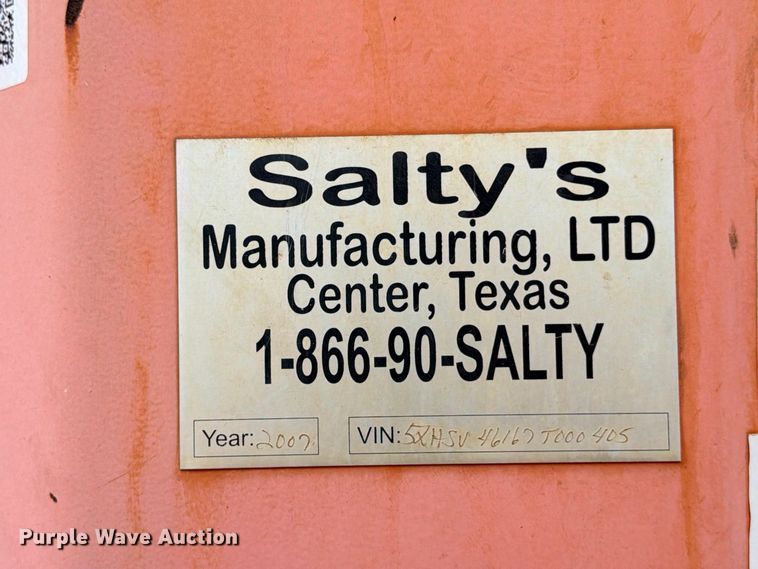 image for item ED5436 2007 Salty's Manufacturing Frac tank trailer