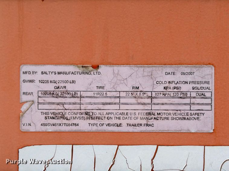 image for item ED5437 Salty's Manufacturing frac tank trailer