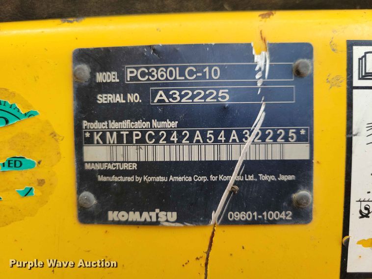 image for item EE1174 2012 Komatsu PC360LC-10 excavator