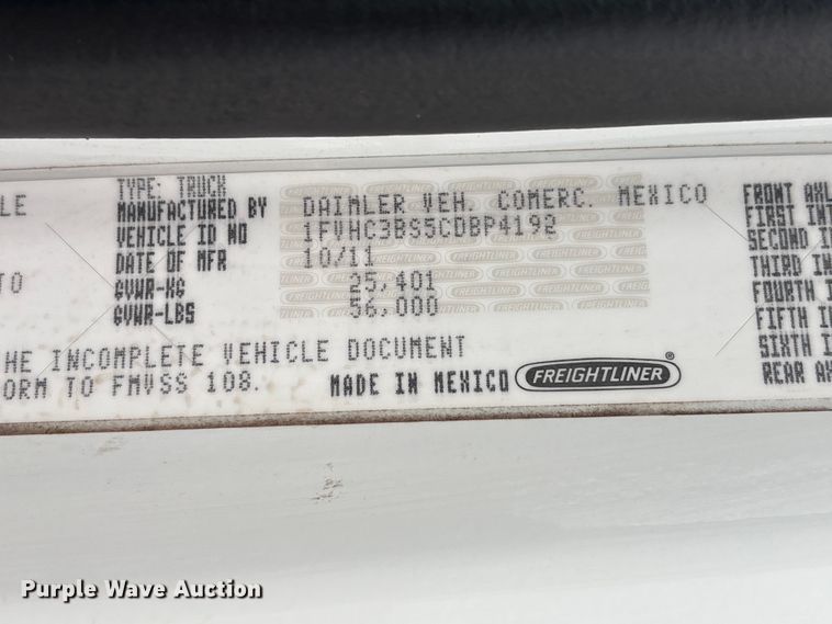 image for item EG8929 2012 Freightliner Business Class M2 Ext. Cab crane truck