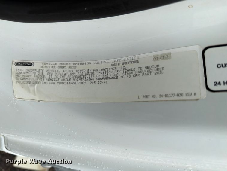 image for item EG9239 2012 Freightliner 114SD crane truck