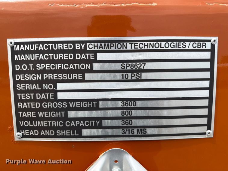 image for item EG9292 2013 Champion Technologies acidizer tank bed