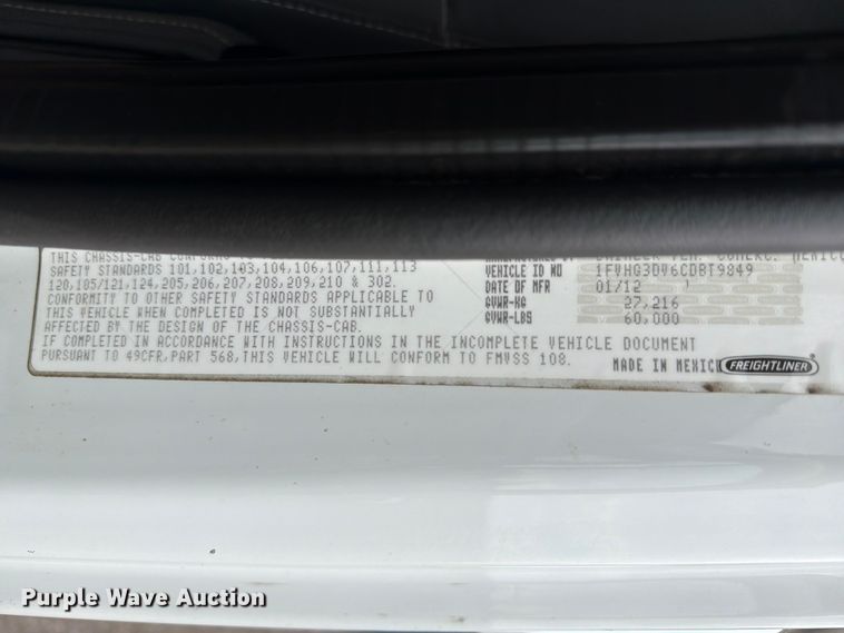 image for item EG9294 2012 Freightliner 114SD crane truck