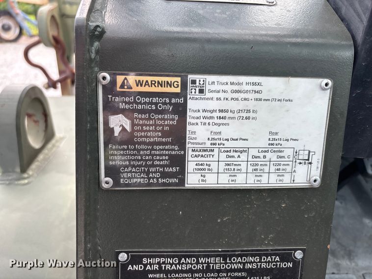 image for item ER3132 Hyster H155XL forklift