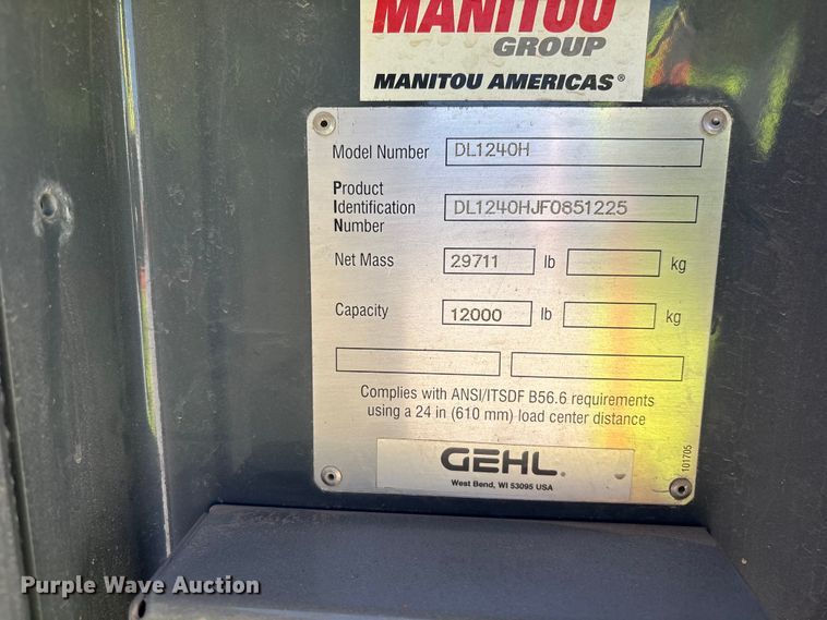 image for item ER7679 Gehl DL12-40 telehandler