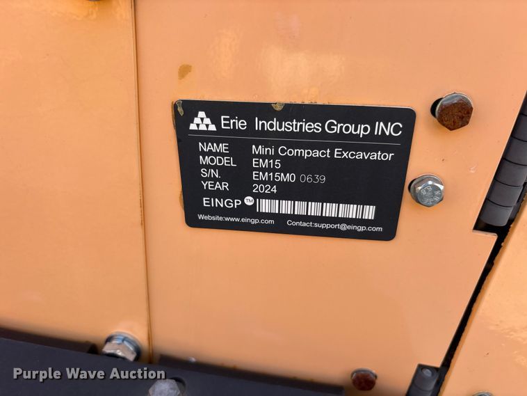 image for item ET0165 2024 Erie EM15 mini excavator
