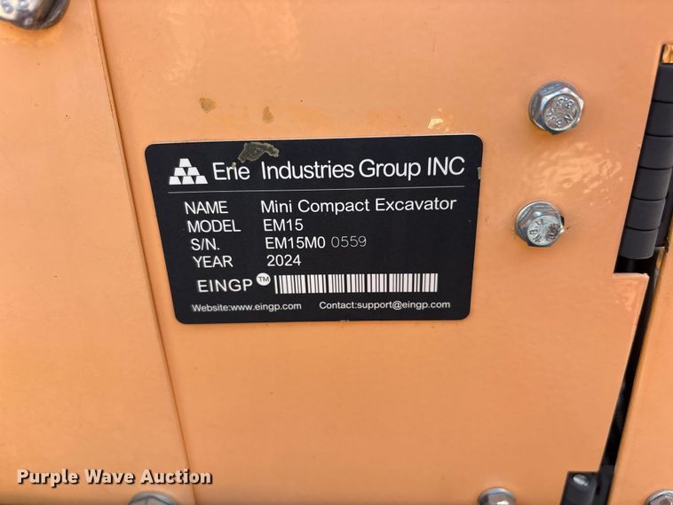 image for item ET0166 2024 Erie EM15 mini excavator