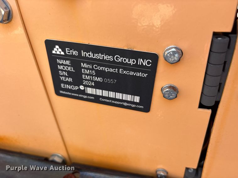 image for item ET0167 2024 Erie EM15 mini excavator