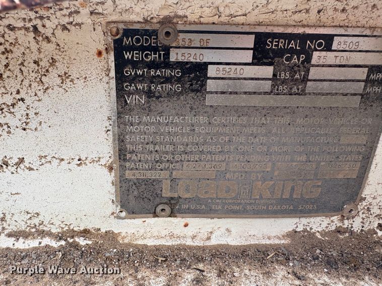image for item EU5708 1979 Load king 353DF lowboy equipment trailer