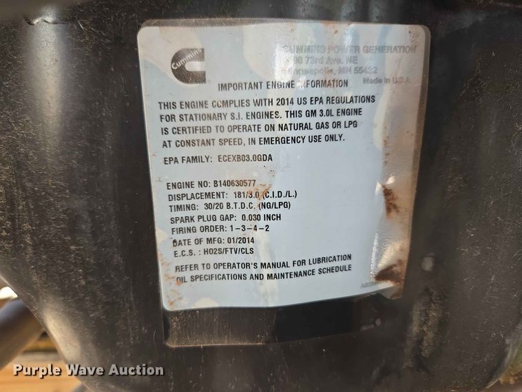 image for item EW0469 Cummins GGMB-1400104 generator