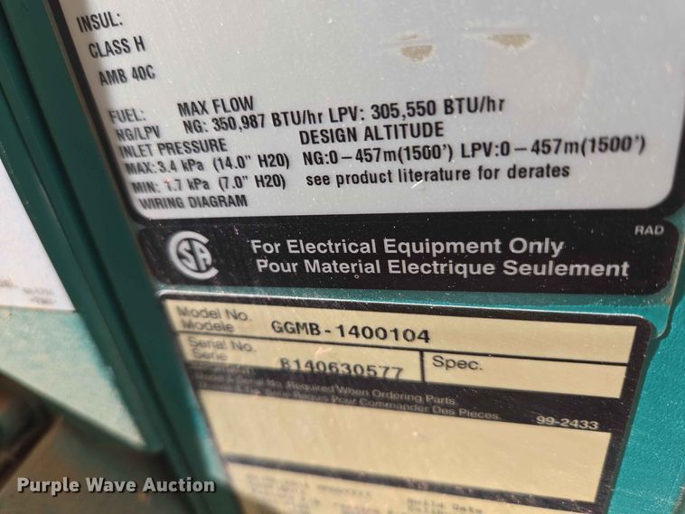 image for item EW0469 Cummins GGMB-1400104 generator