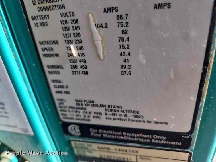 image for item EW0470 Cummins GGMB-1408153 generator