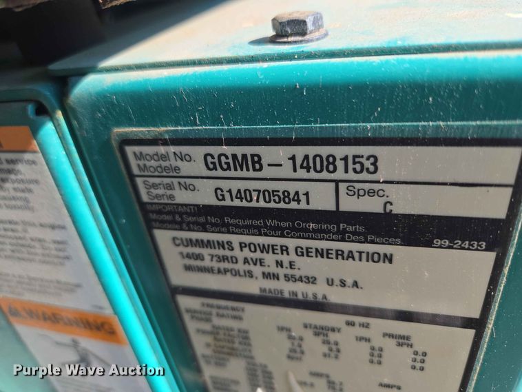 image for item EW0470 Cummins GGMB-1408153 generator