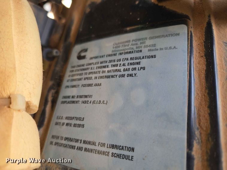 image for item EW0471 Cummins C25 N6 generator