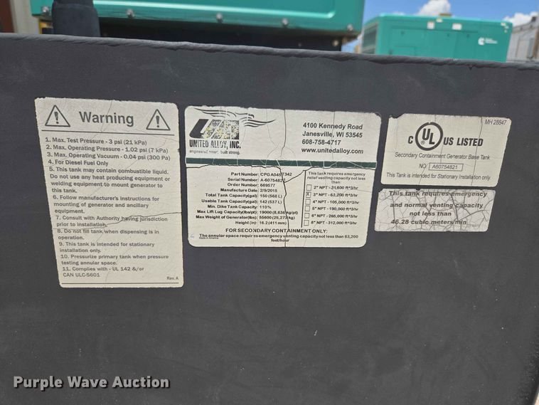 image for item EW0474 Cummins C25 N6 generator