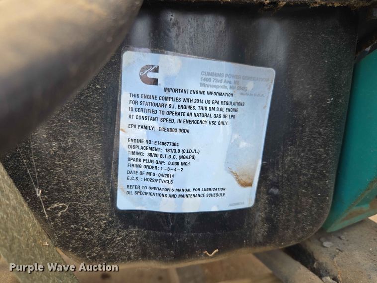 image for item EW0475 Cummins GGMB-1405534 generator
