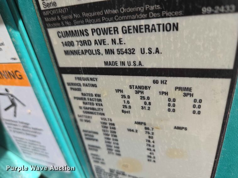 image for item EW0475 Cummins GGMB-1405534 generator