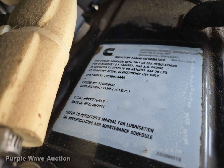 image for item EW0476 Cummins C25 N6 generator