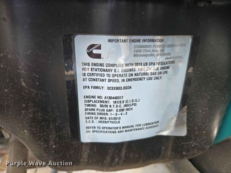 image for item EW0477 Cummins GGMB-1219067 generator