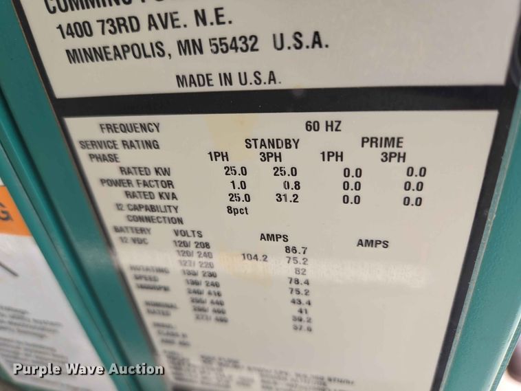 image for item EW0477 Cummins GGMB-1219067 generator