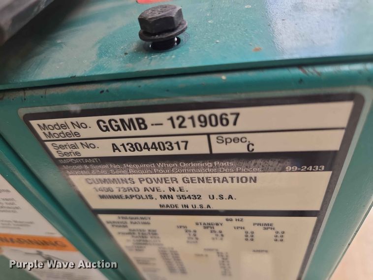 image for item EW0477 Cummins GGMB-1219067 generator