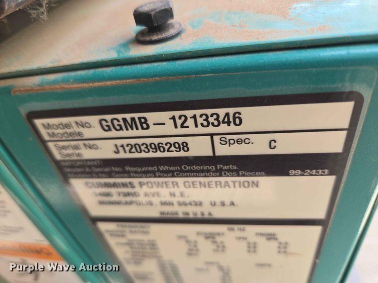 image for item EW0479 Cummins GGMB-1213346 generator