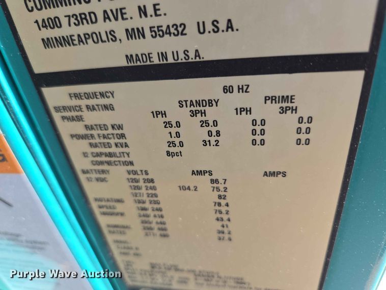 image for item EW0481 Cummins GGMB-1408155 generator