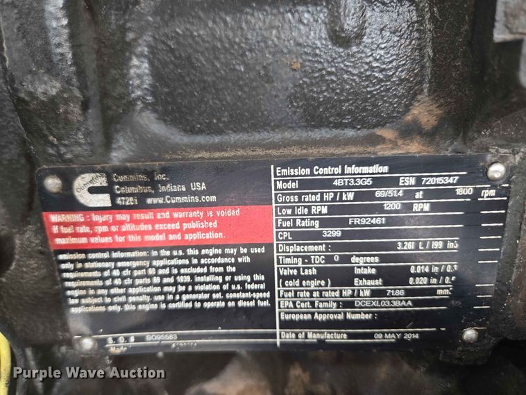 image for item EW0482 Cummins C35 D6 generator