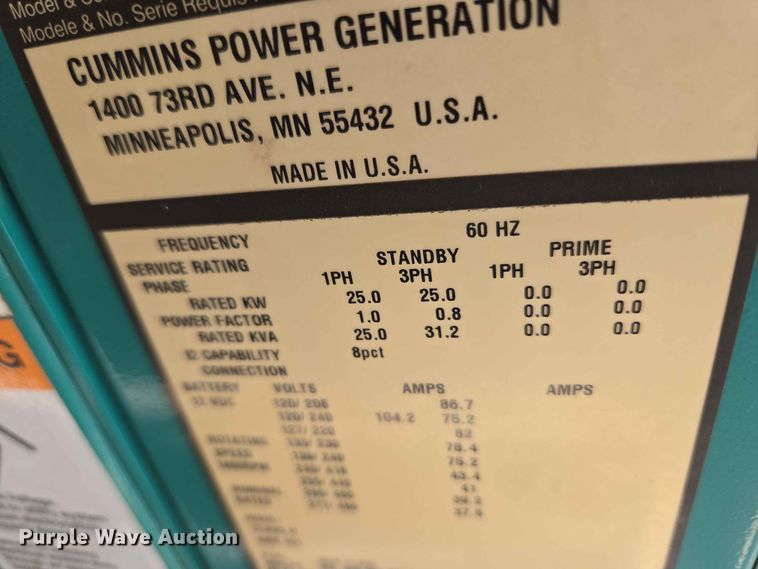 image for item EW0483 Cummins GGMB-1405968 generator