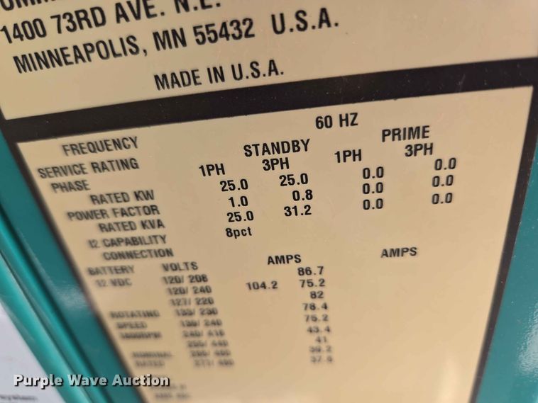 image for item EW0484 Cummins GGMB-140-3383 generator