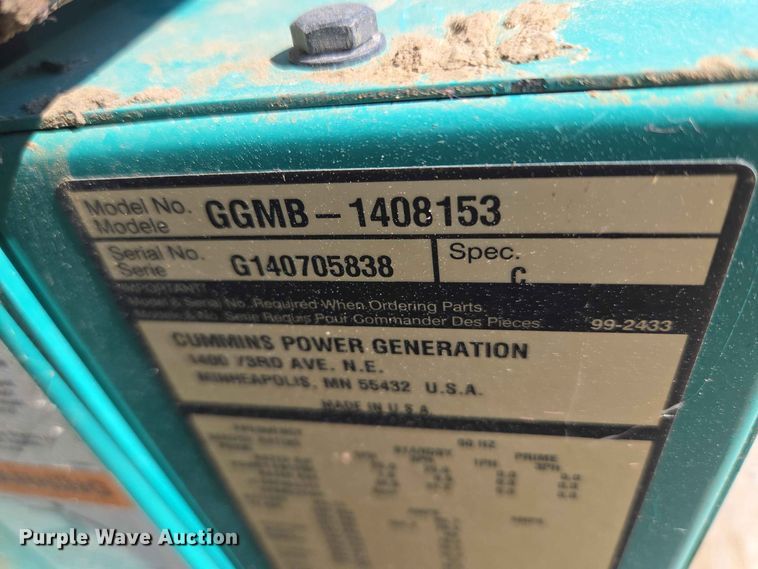 image for item EW0485 Cummins GGMB-1408153 generator