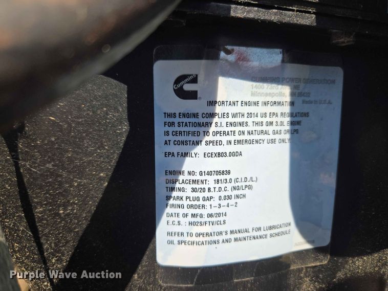 image for item EW0486 Cummins GGMB-1408153 generator
