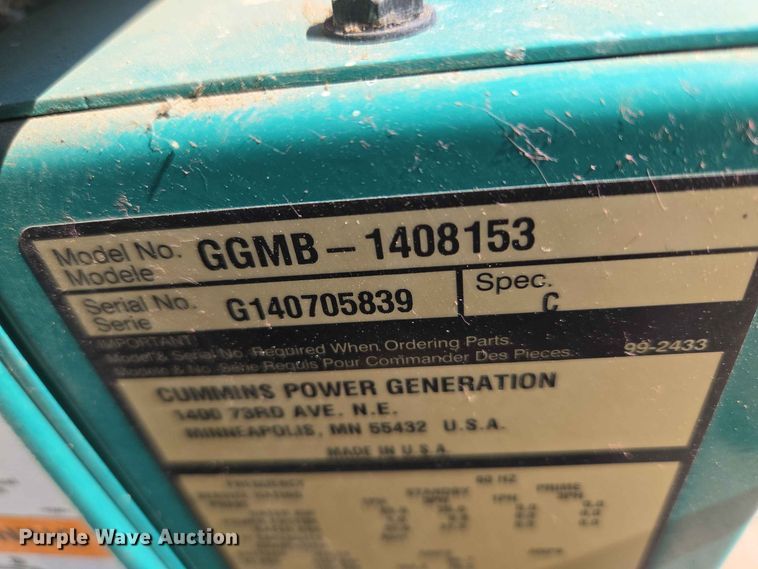 image for item EW0486 Cummins GGMB-1408153 generator