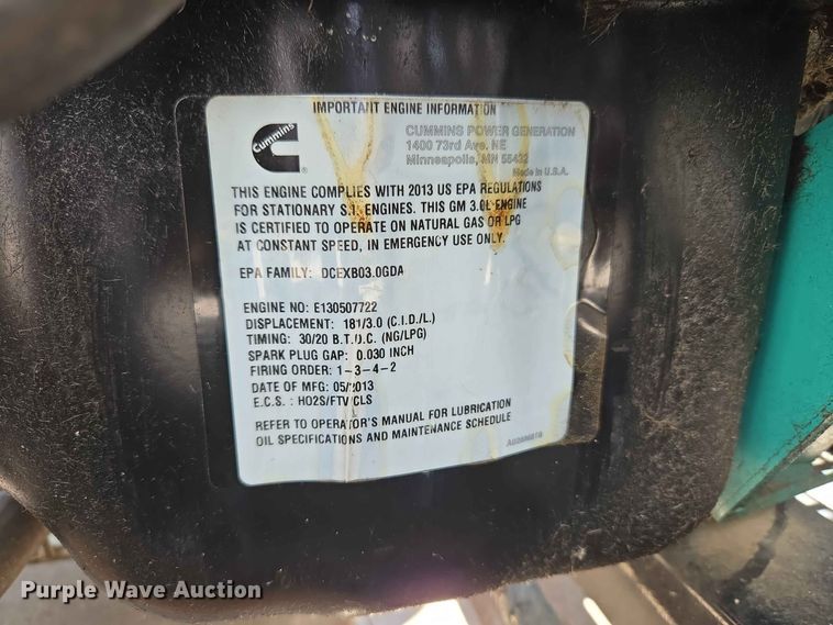image for item EW0487 Cummins GGMB-1328084 generator