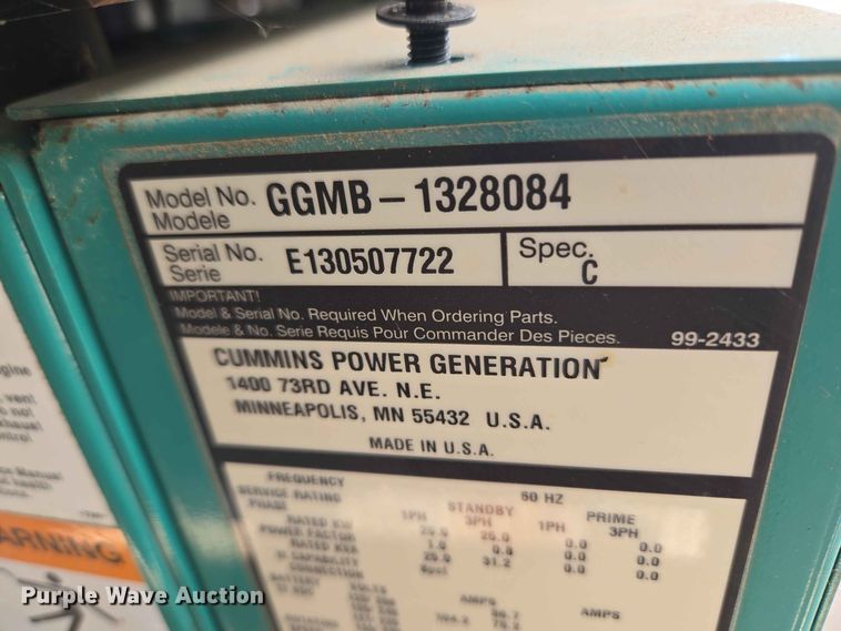 image for item EW0487 Cummins GGMB-1328084 generator