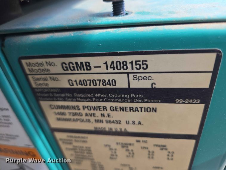 image for item EW0488 Cummins GGMB-1408155 generator