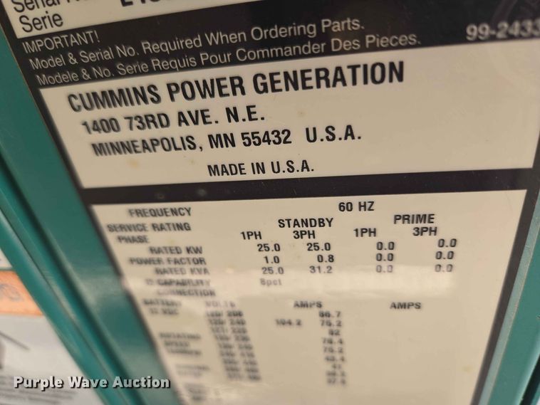 image for item EW0489 Cummins GGMB-1328084 generator