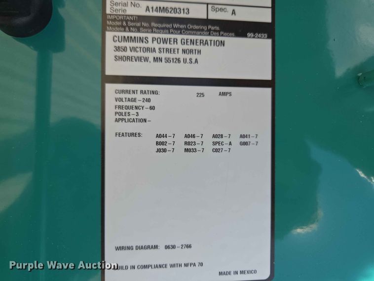 image for item EW8492 Cummins OTECB-1445955 automatic transfer switch