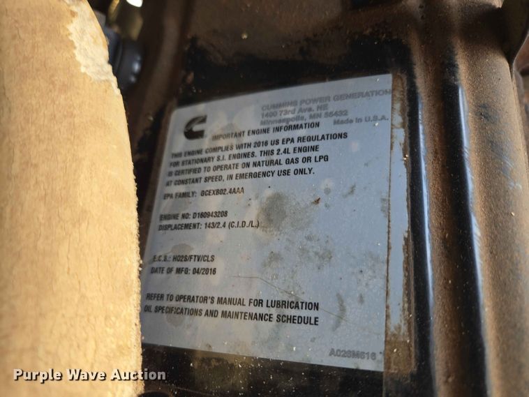 image for item EW8494 Cummins C25 N6 generator