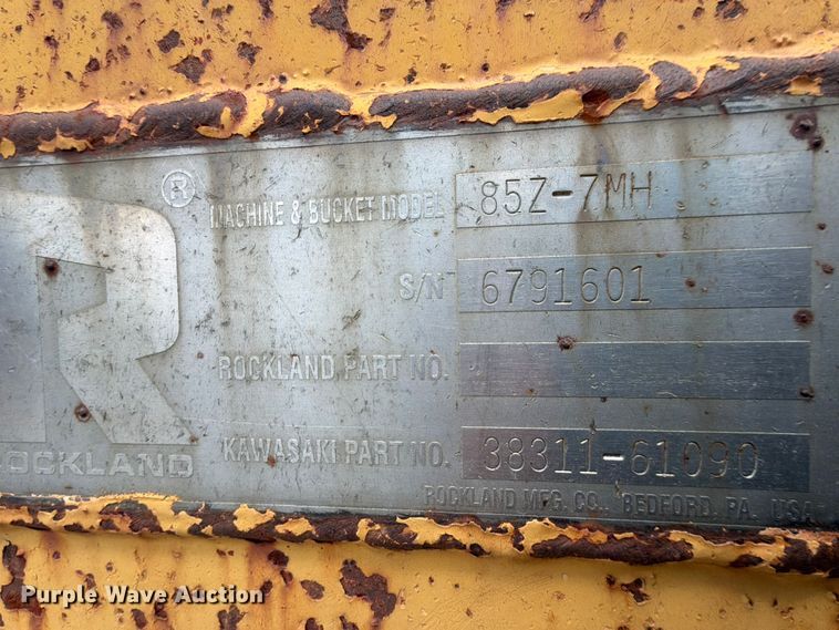 image for item EX2551 2013 Kawasaki 85Z7 wheel loader