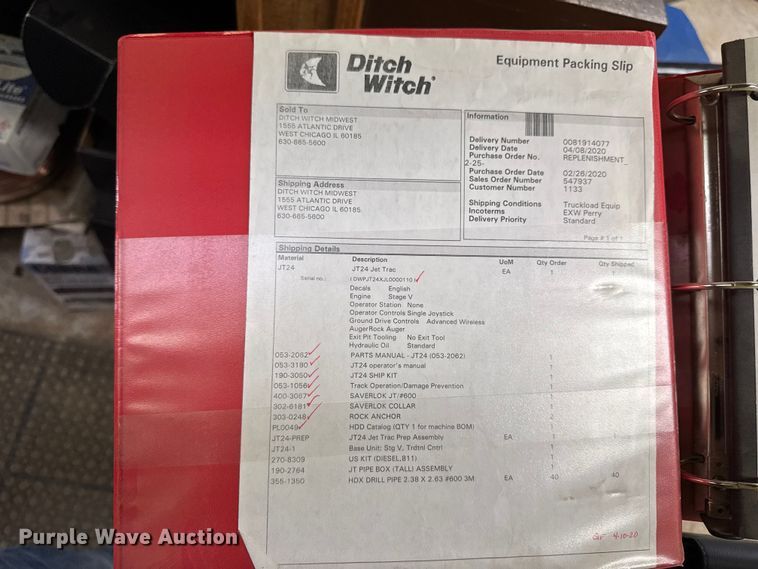 image for item FB5739 2020 Ditch Witch JT24 directional boring unit