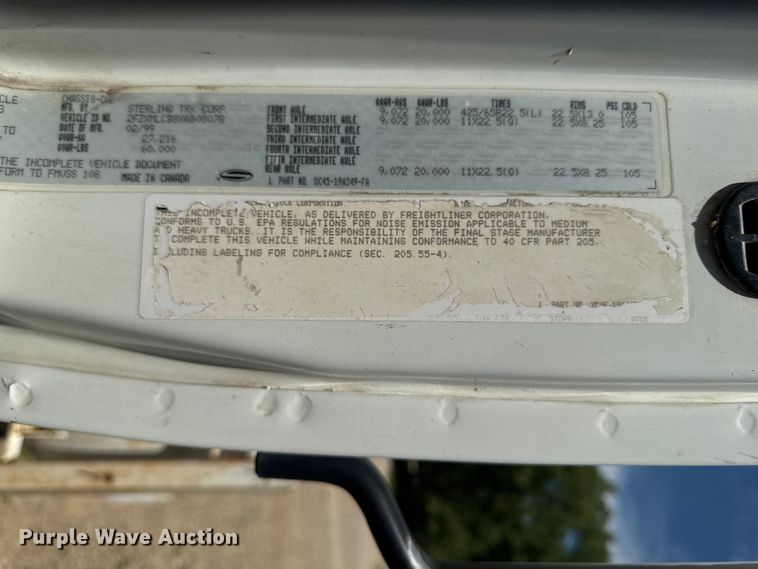 image for item FB5757 1999 Sterling L8513 ready mix truck