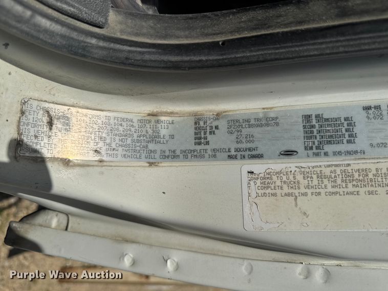 image for item FB5757 1999 Sterling L8513 ready mix truck