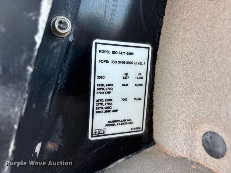 image for item FC2507 2014 Caterpillar 299D tracked skid steer loader