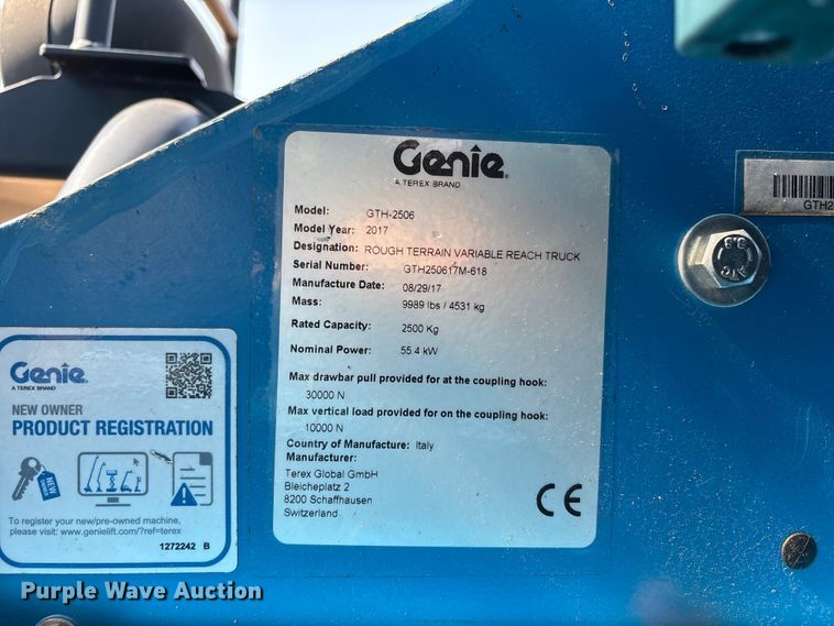 image for item FC2508 2017 Genie GTH-2506 telehandler