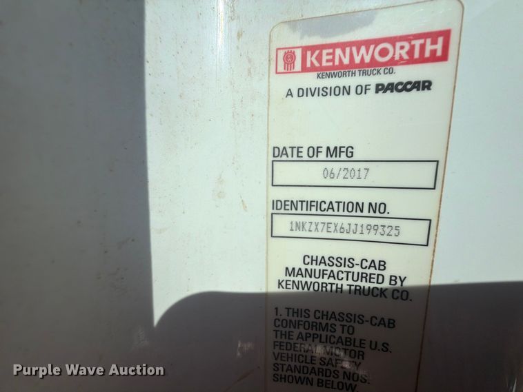 image for item FK5003 2018 Kenworth T880 hydrovac truck